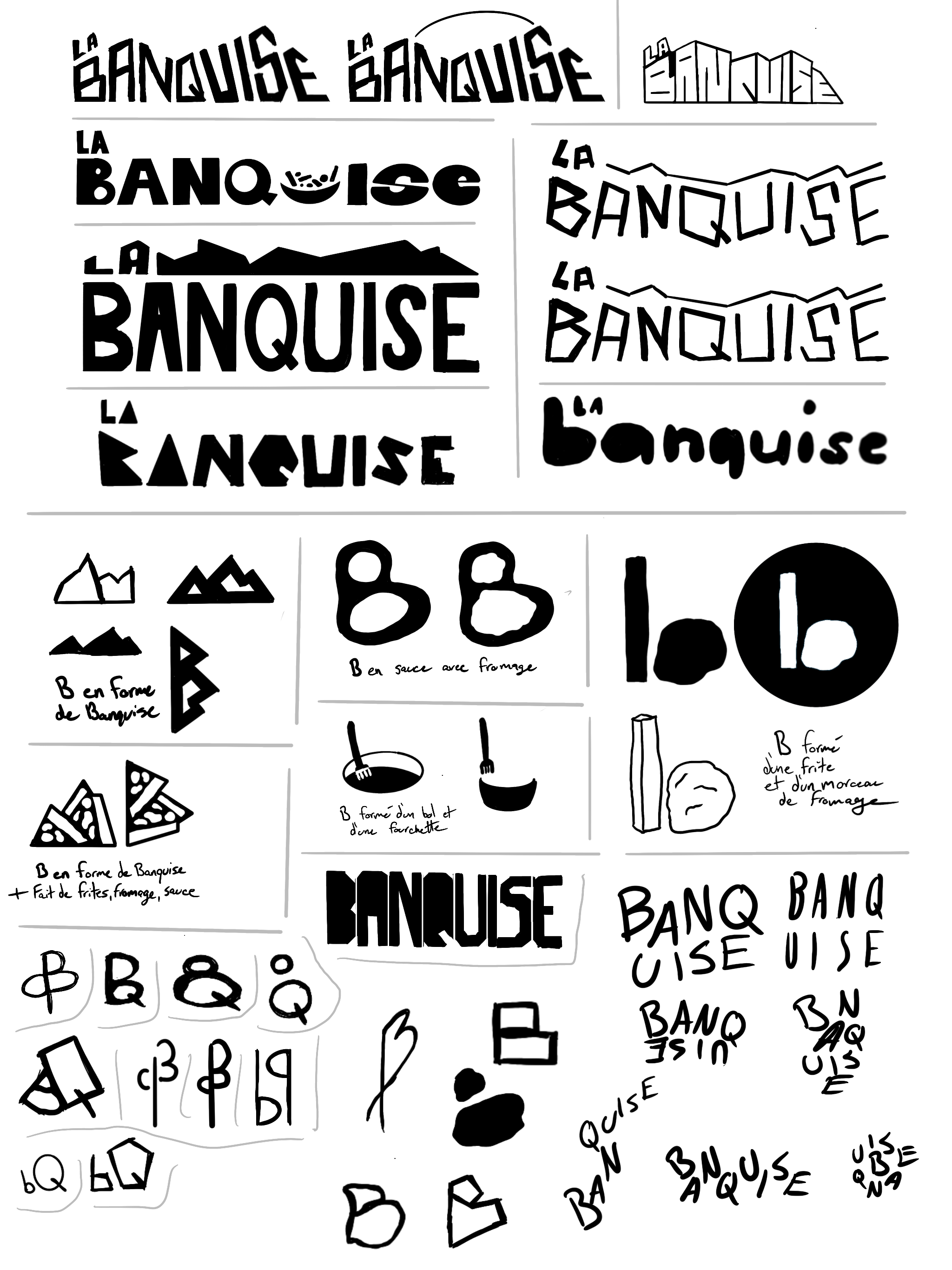 Sketches for the La Banquise redesign