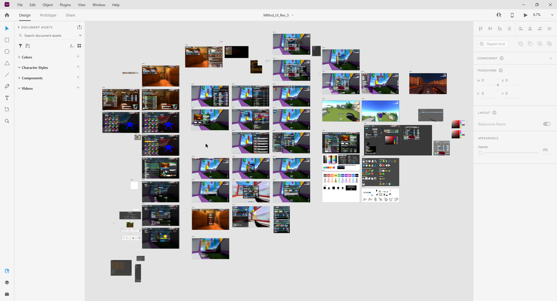 An overlook of the mockups of Momentum Mod's new UI